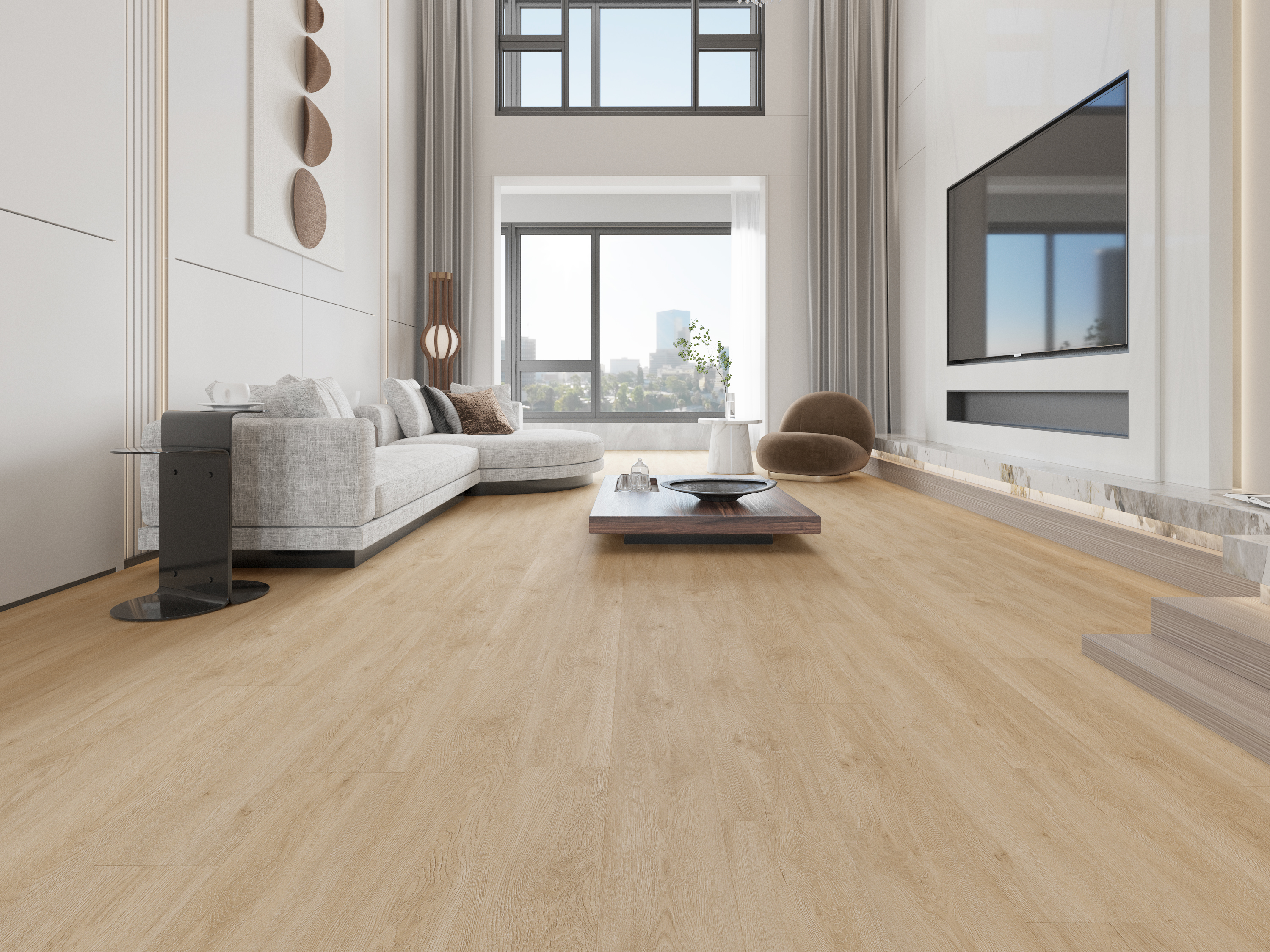 Кварцвиниловый SPC ламинат Evofloor Life Click Oak Crete Дуб Крит S006-50-4.2 1220×184×4,2 фото в интерьере